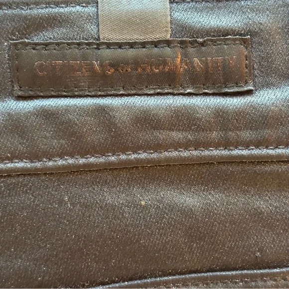 Citizens of Humanity Waxed Olivia Hi Rise Slim Black Shimmery Jeans Pants Sz 27 - Picture 11 of 16